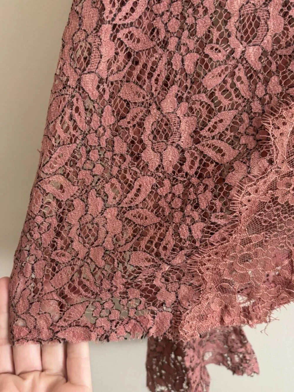 Free People Secret Origins pieced lace Shirt Pink Small sheer lace swing